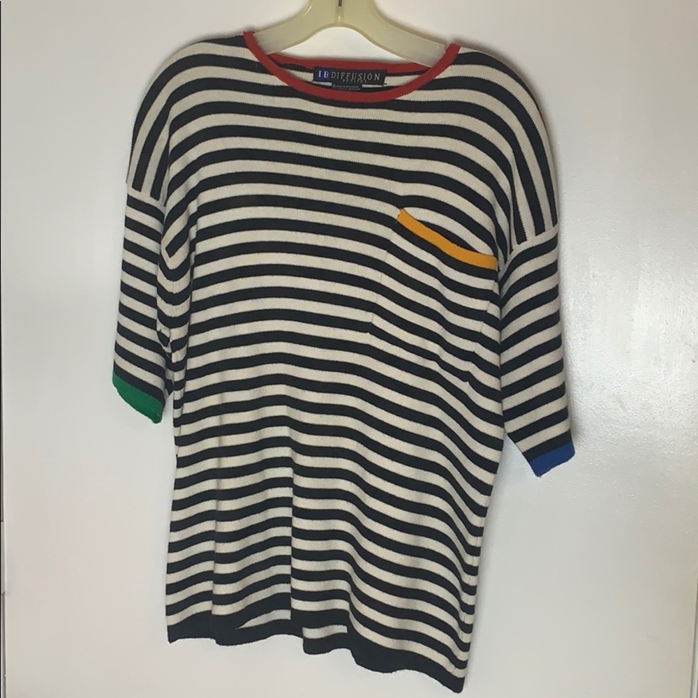 Vintage Black&White Color Block Shirt